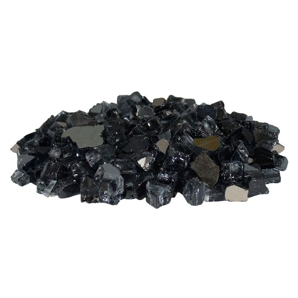 Black Reflective Fireglass 1/2" to 3/4