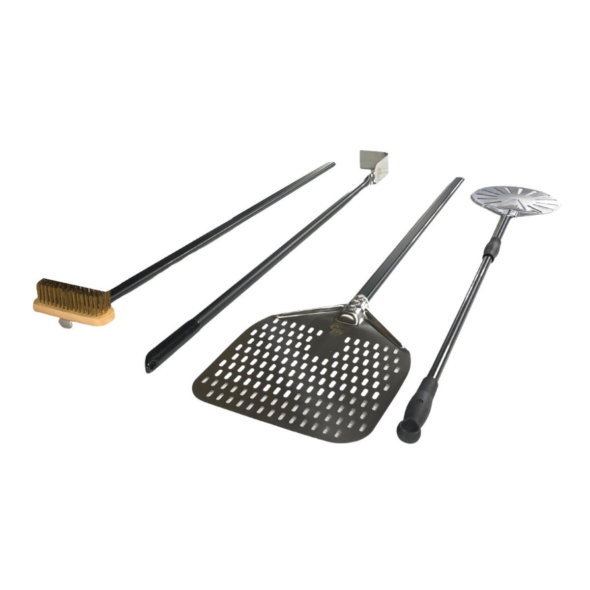 WPPO 47 Pizza Oven Brush w/ Wooden Handle & Stainless Steel Scraper -  WKBA-47W