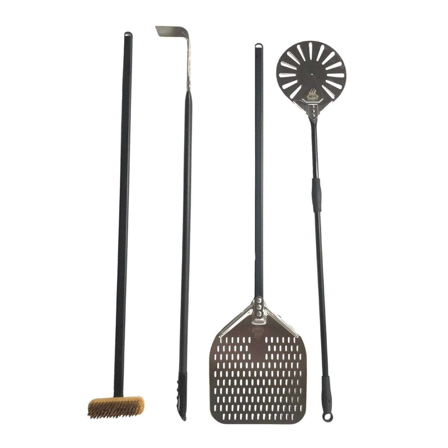 Wood Fired Pizza Oven Utensil Kit,Pro 4 Piece, Aluminum handles. - WPPO LLC Direct