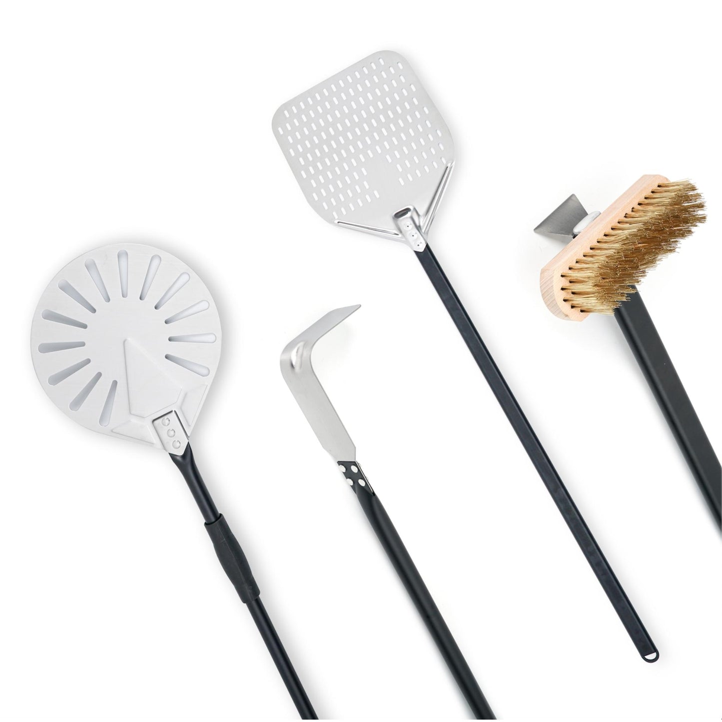 Wood Fired Pizza Oven Utensil Kit,Pro 4 Piece, Aluminum handles. - WPPO LLC Direct