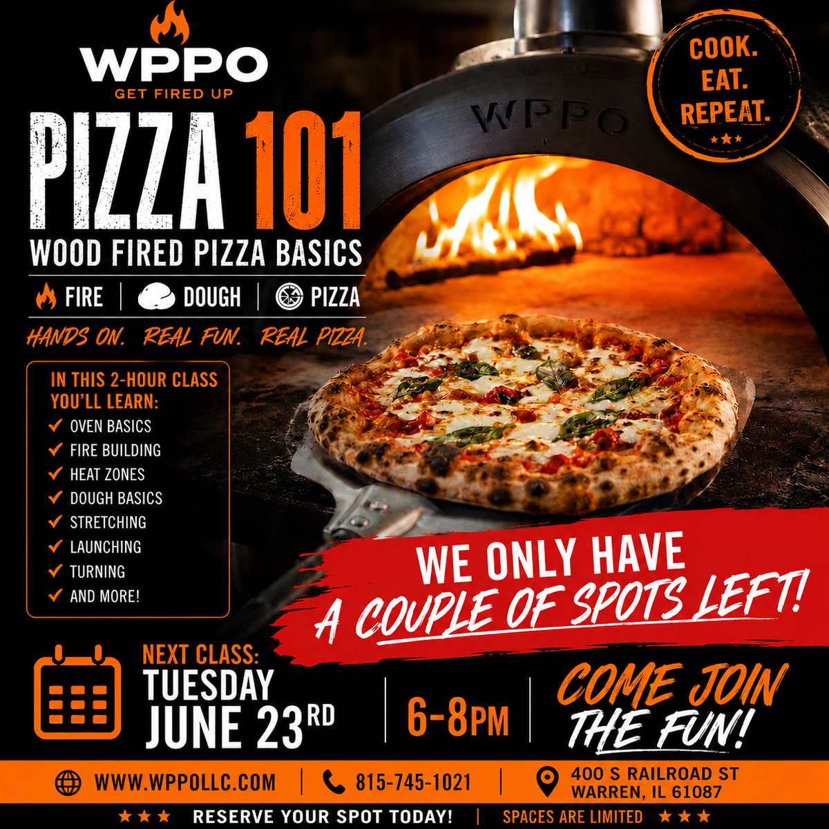 NEW - Pizza Making 101 - Class June 23rd WPPO - WPPO LLC Direct