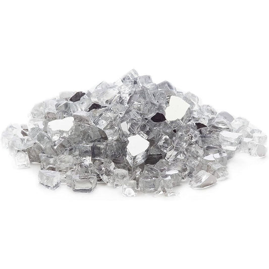 Silver Reflective Fireglass 1/2" to 3/4