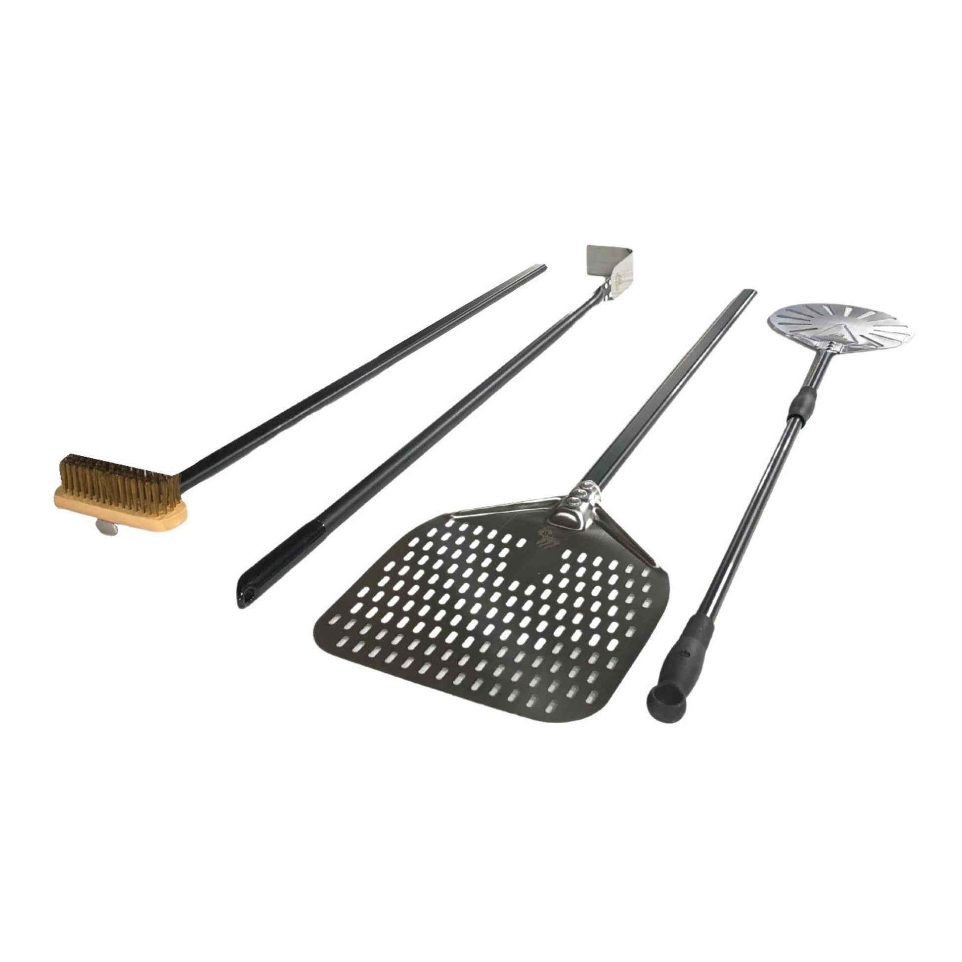 Wood Fired Pizza Oven Utensil Kit,Pro 4 Piece, Aluminum handles. - WPPO LLC Direct