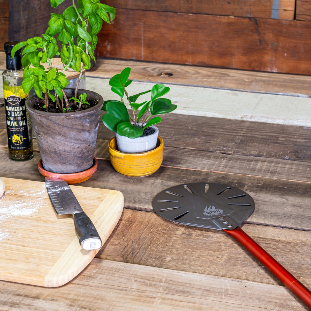 7" Round Pro Pizza Peel W/ Break Down Handle - WPPO LLC Direct